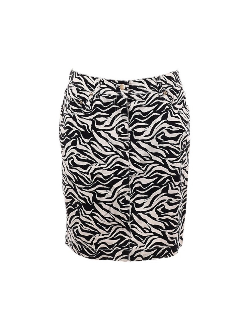 Jones New York Black & White Zebra-Print Skirt